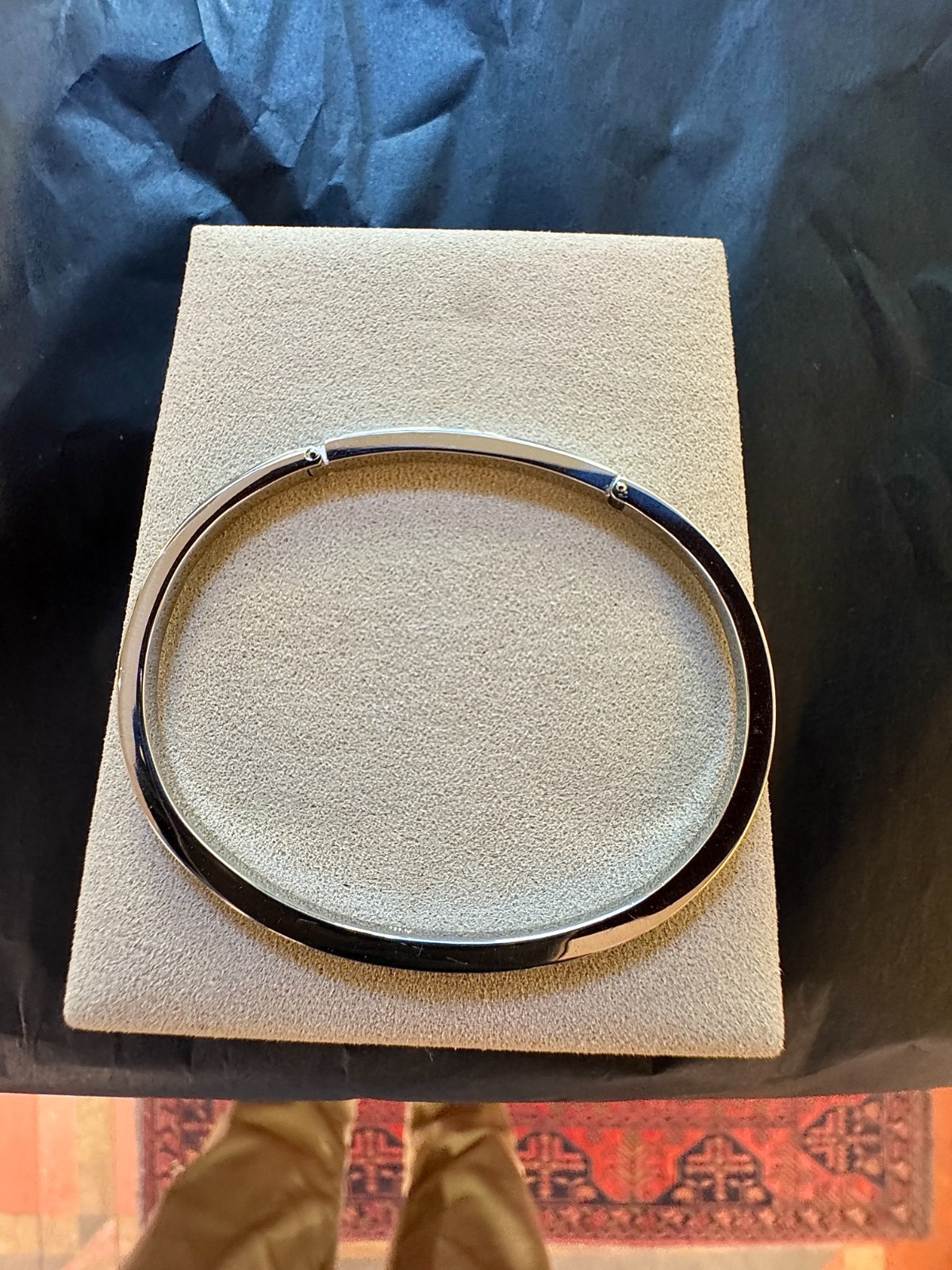 Elegant 950 Platinum Bangle with 1.45 Carats High Fine Diamonds