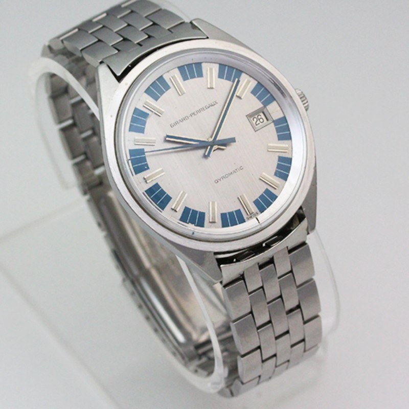 Girard Perregaux Gyromatic Automatic Date 37mm Steel Unique Dial Watch 1960’s