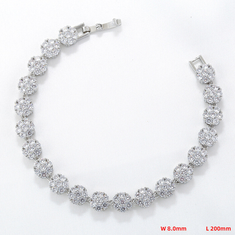 Charm Colorful Flower Tennis Chain Necklace Bracelet Jewelry Women Girl Choker