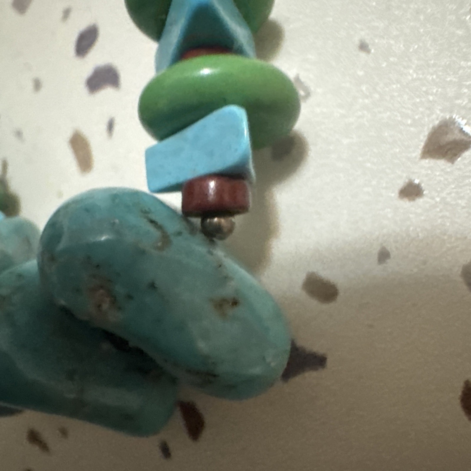 Block Turquoise Magnesite Beaded Necklace