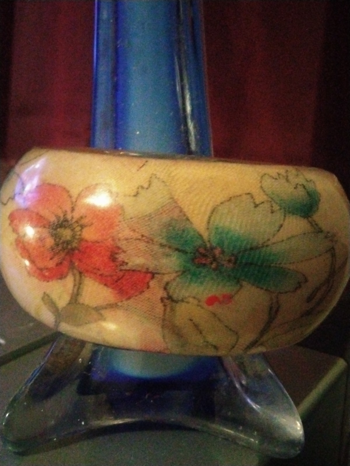 Lucite Bangle Bracelet Vintage Flowers