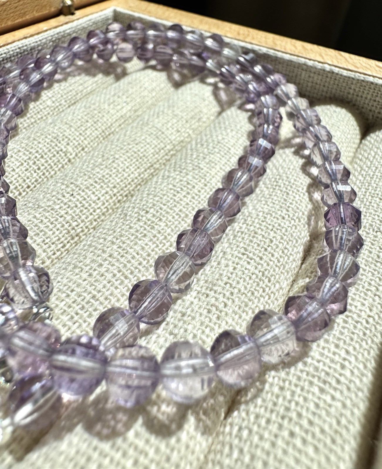 Natural purple Amethyst necklace 5.2mm Total Length 40cm+5cm