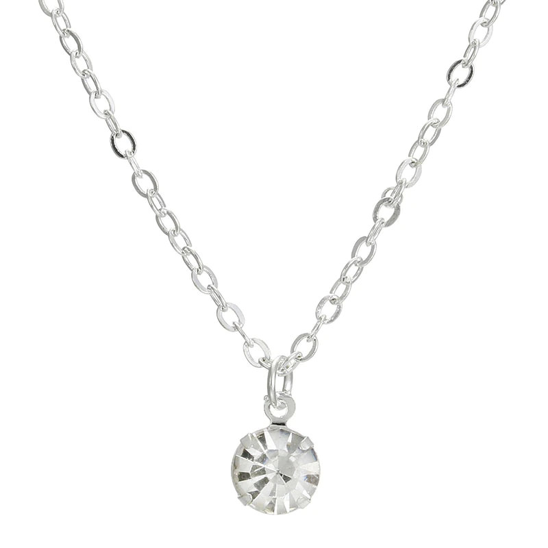 Bridesmaid Necklace Gift – Silver Chain Pendant Jewelry w/ Card – Wedding Party