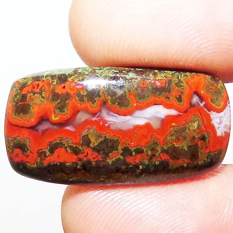 30.10 CTS 100% Natural Morocco SEAM AGATE Oval Cabochon 16X31X6mm Loose Gemstone