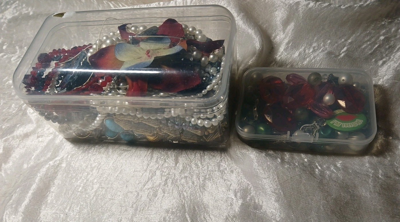 Unsorted Junk Drawer Jewelry Lot Broken Repair Salvage Crafts Pearls Rhinestones