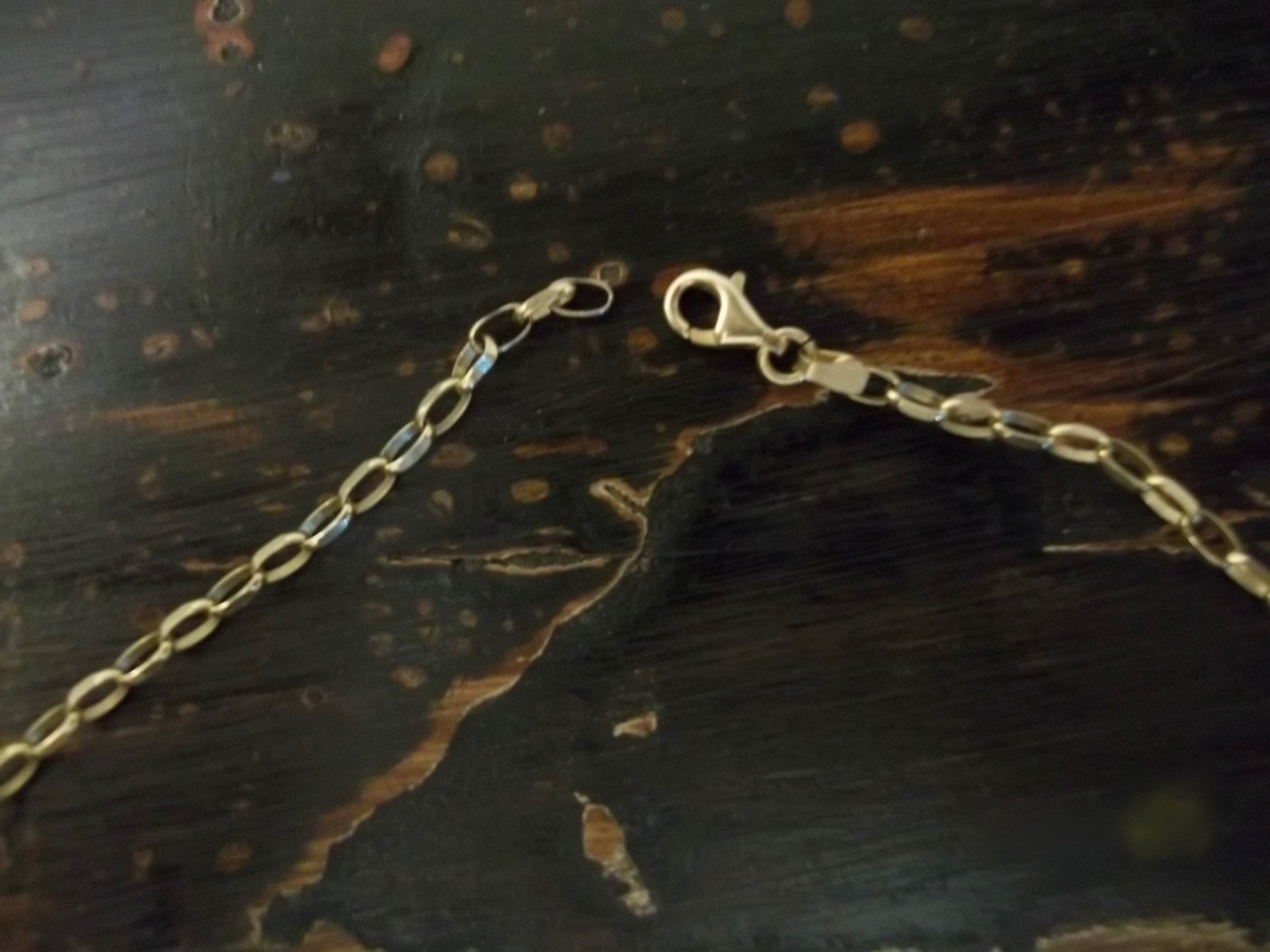 14K. YELLOW GOLD ELONGATED ROLO CHAIN 16 INCHES 5 + GRAMS
