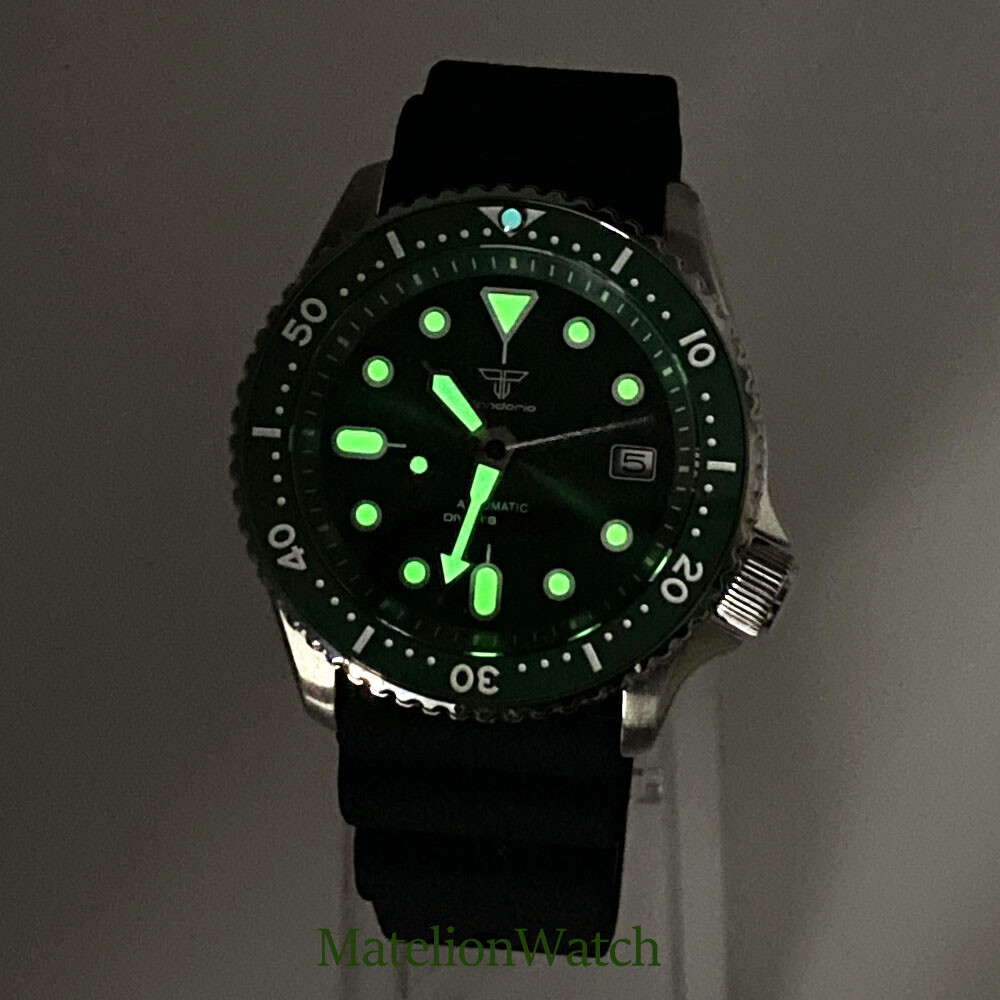 41mm 20ATM NH35A Diving Men’s Watch Black Dial Sapphire Crystal 200M Waterproof