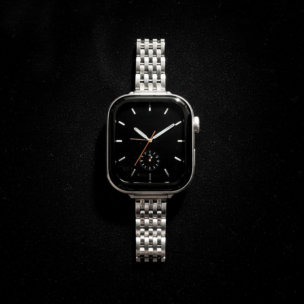 Women Thin 7 Link 316 Stainless Steel Watch Strap Compatible for Apple Watch
