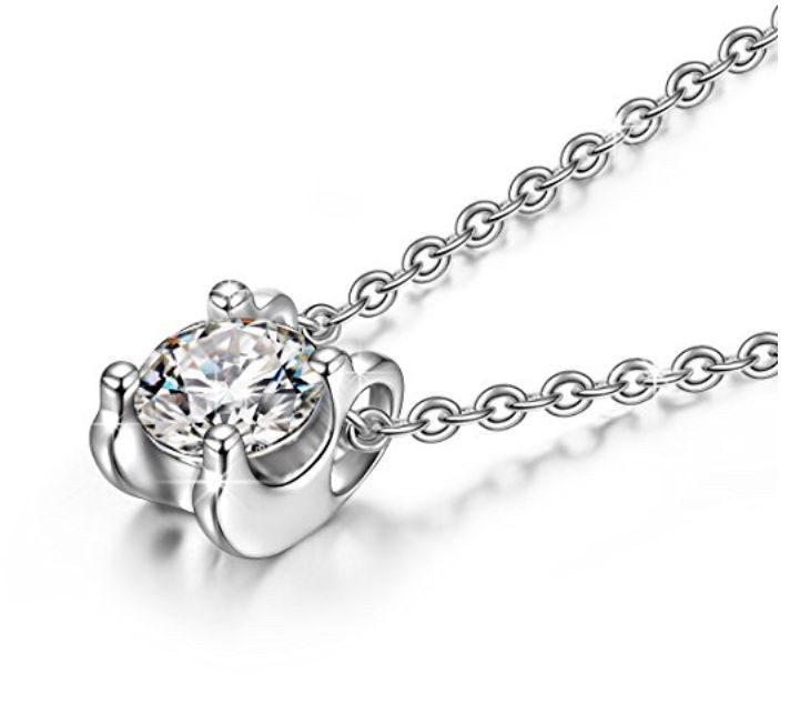 Qianse AAA Cubic Zirconia Stud Earrings Pendant Necklace Fashion Jewelry Set