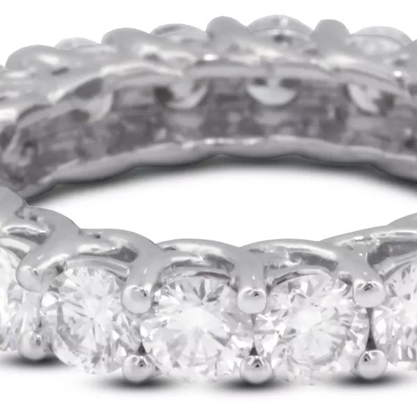 Eternity Wedding Ring 14K Gold Trellis Round 5.50 Carat Lab-Grown Diamond D VVS1