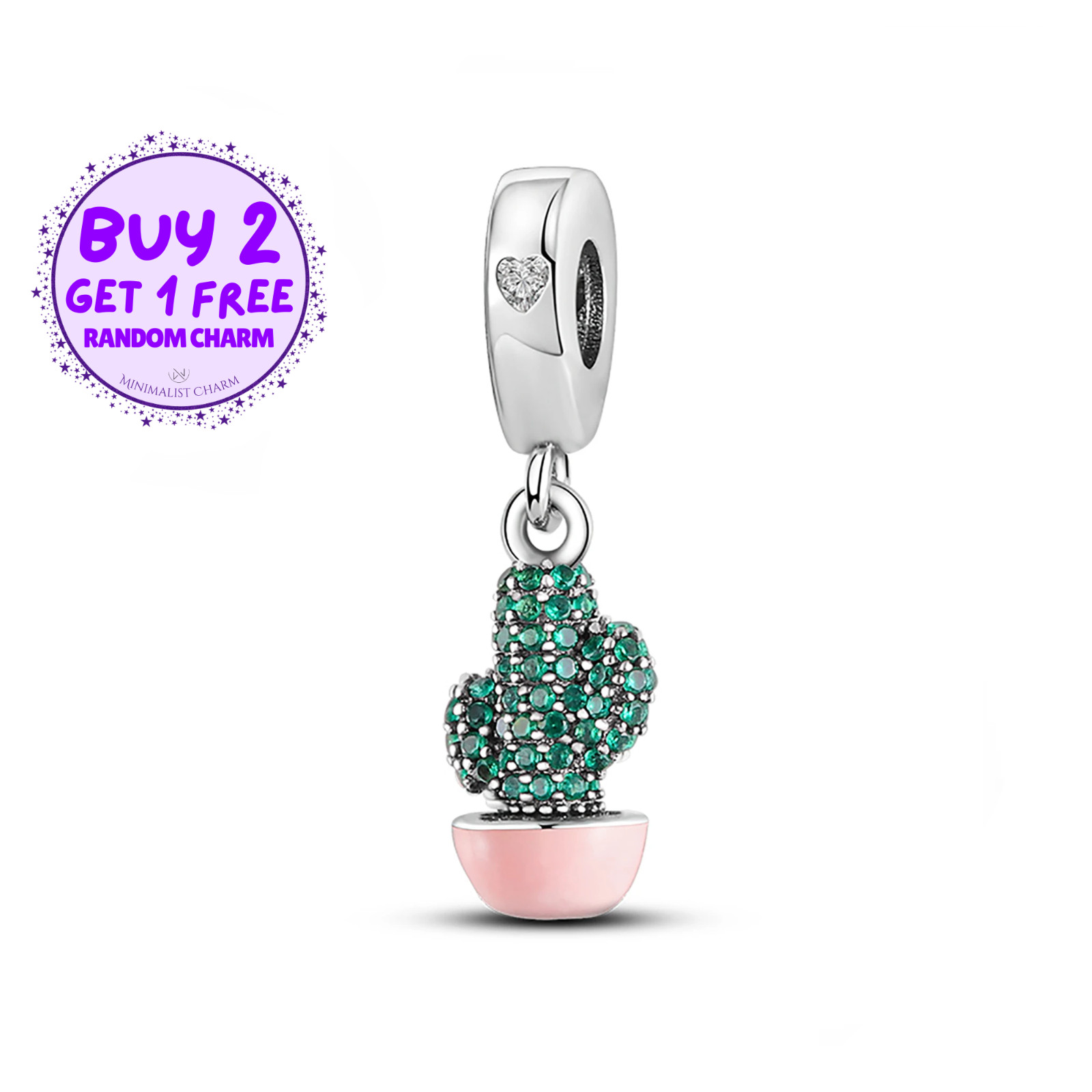 Cactus Beaded Charm For Bracelet, Gift For Women