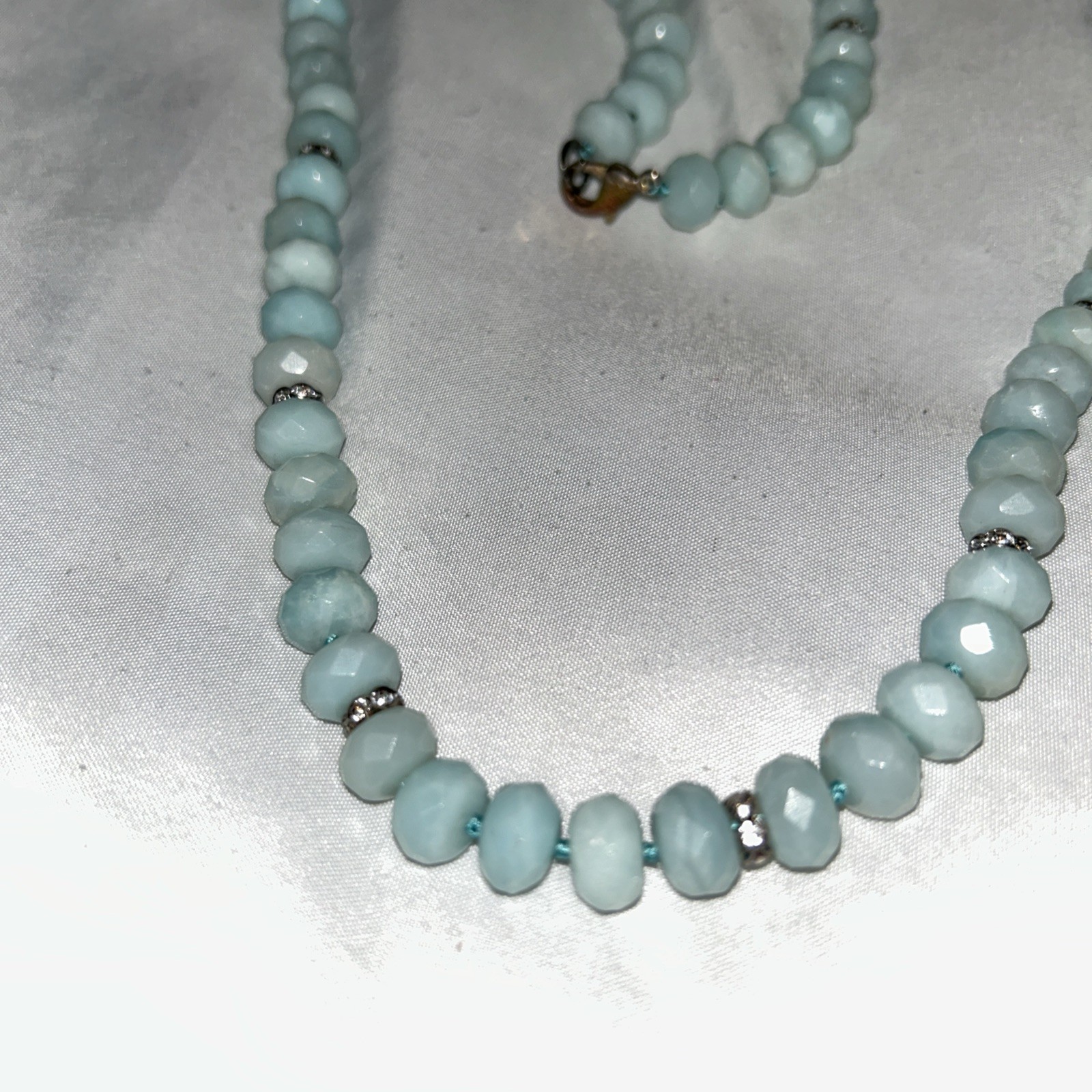 Dillards 14” Amazonite Turquoise Faceted Roundel Beads Necklace