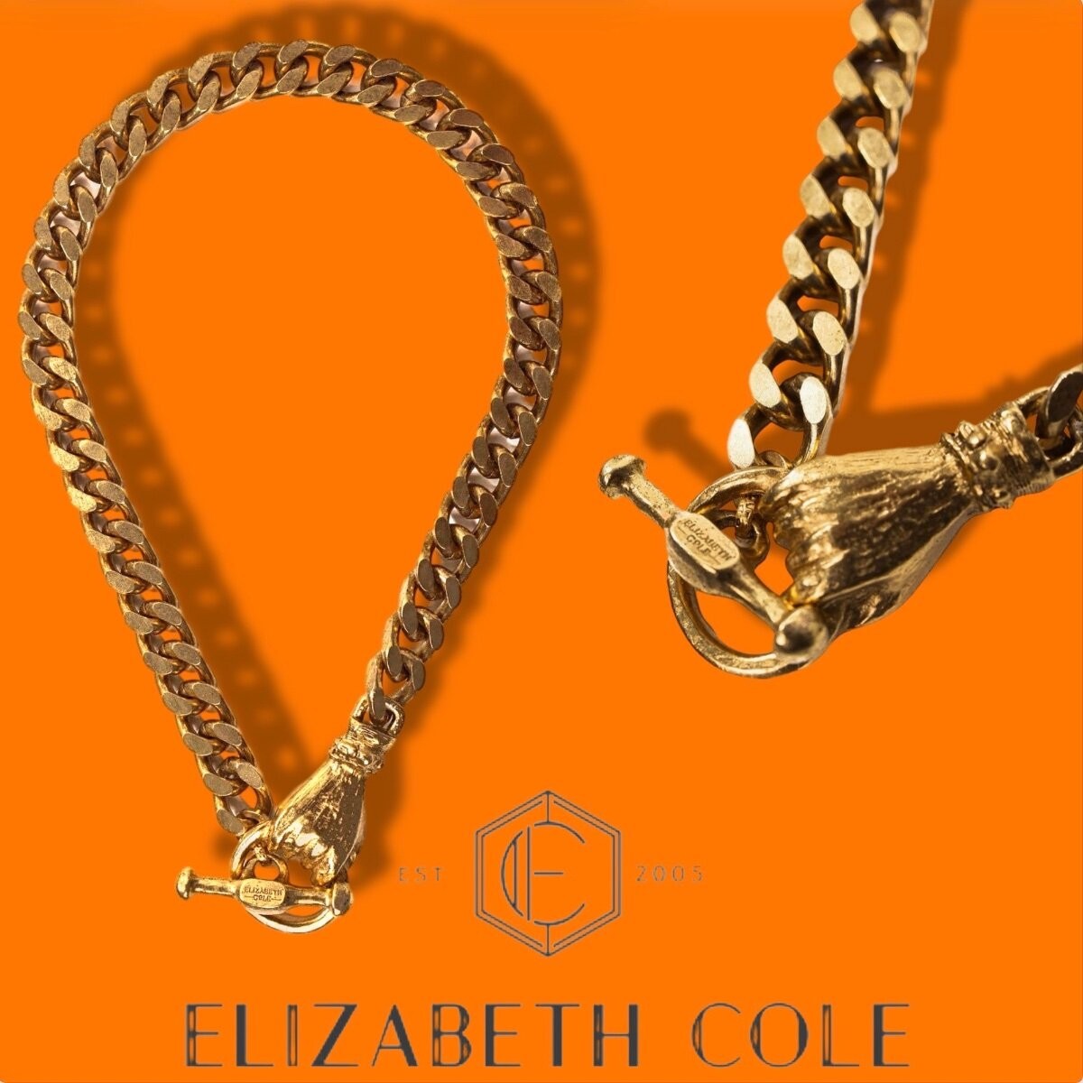 Elizabeth Cole Jewelry Oakley Necklace 24K Gold Plated