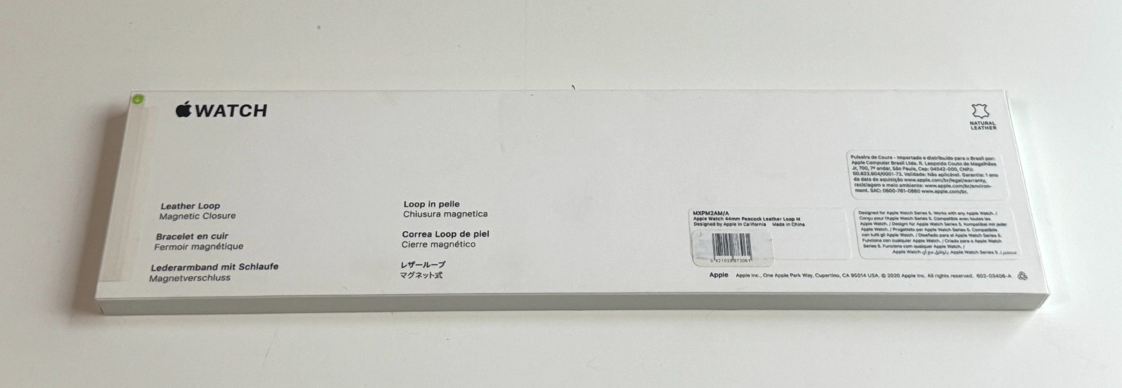 NEW Genuine Apple Brand Peacock Leather Loop Band Fit Watch Size M 44 45 46 49mm