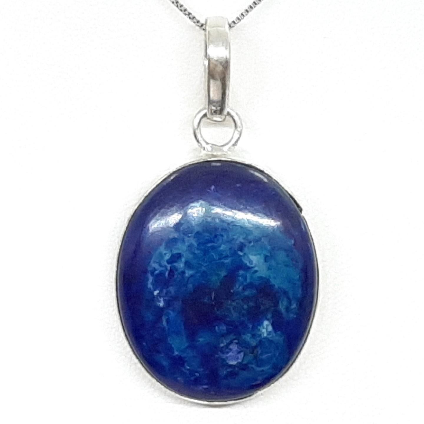 LARGE 15.42ctw Agate Cabochon Silver Pendant 10g