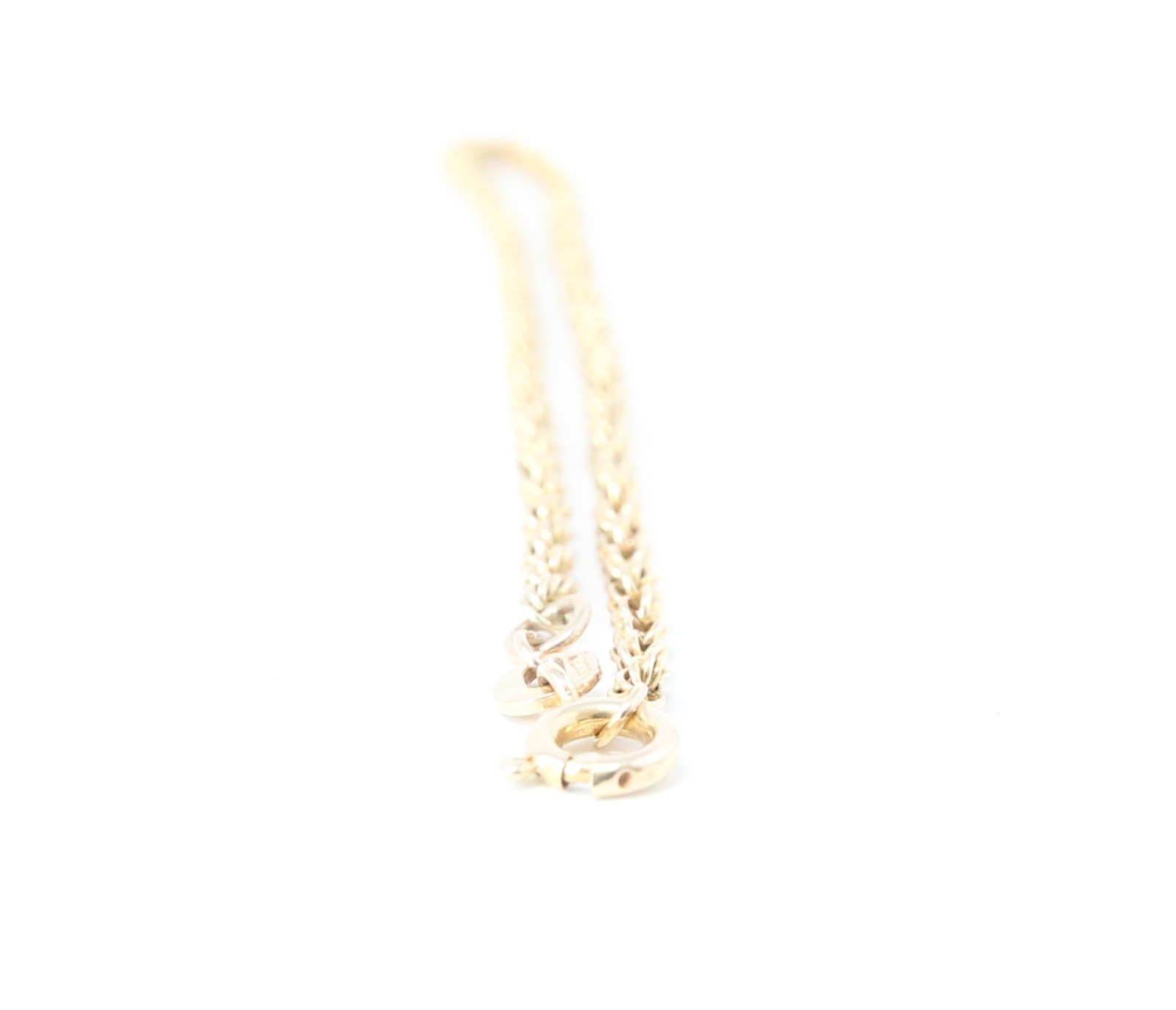 Vintage 1983 Hallmarked Solid 9ct 9k Gold Rope Chain Bracelet 7.5”