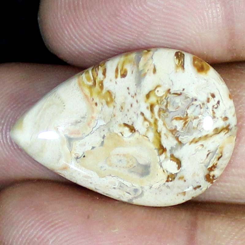 22.60 CT Natural Petrified Wood Agate PEAR Cabochon , Petrified stone 21x30x5 mm