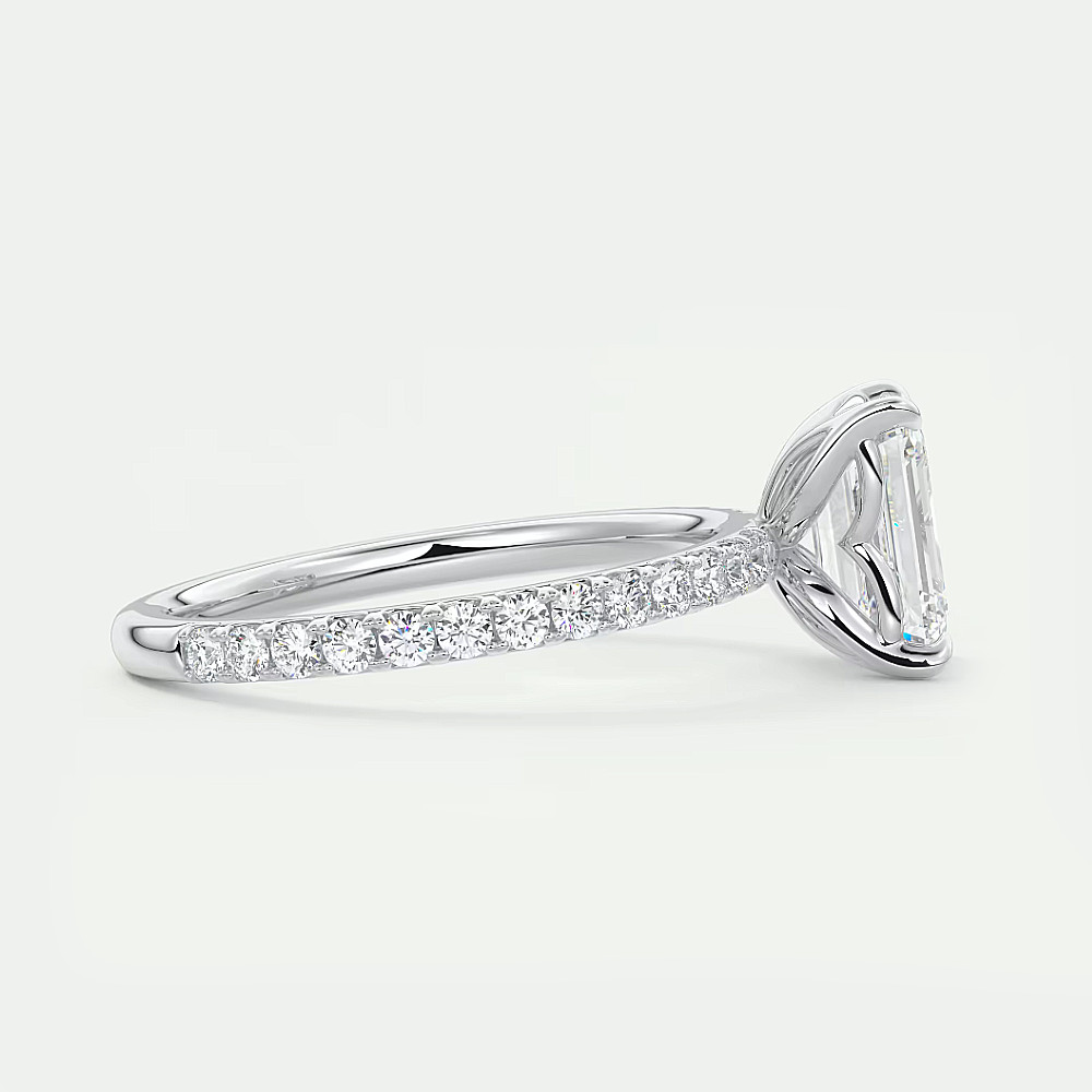 950 Platinum Wedding Ring IGI Lab Grown 2.50 Ct Emerald Cut Diamond Size 6 7 7.5