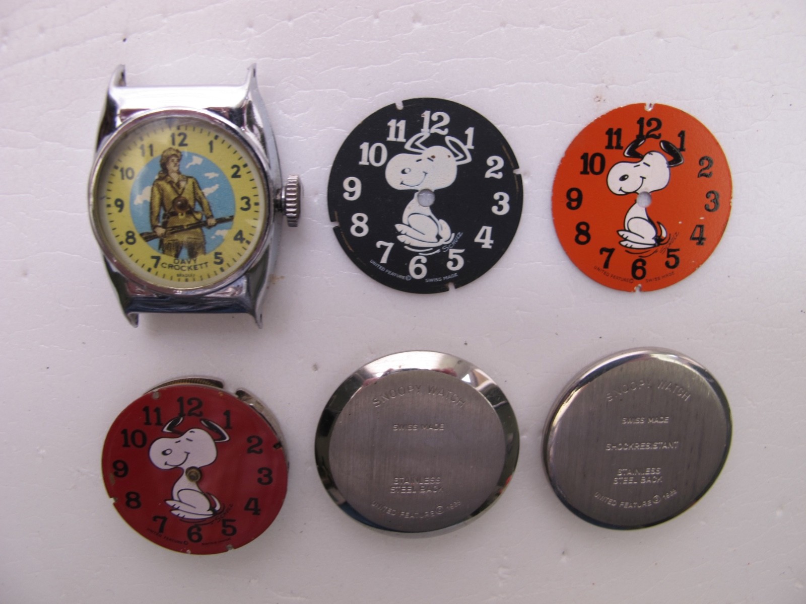 Vintage Davy Crockett Watch and other Character Watch Parts for repair