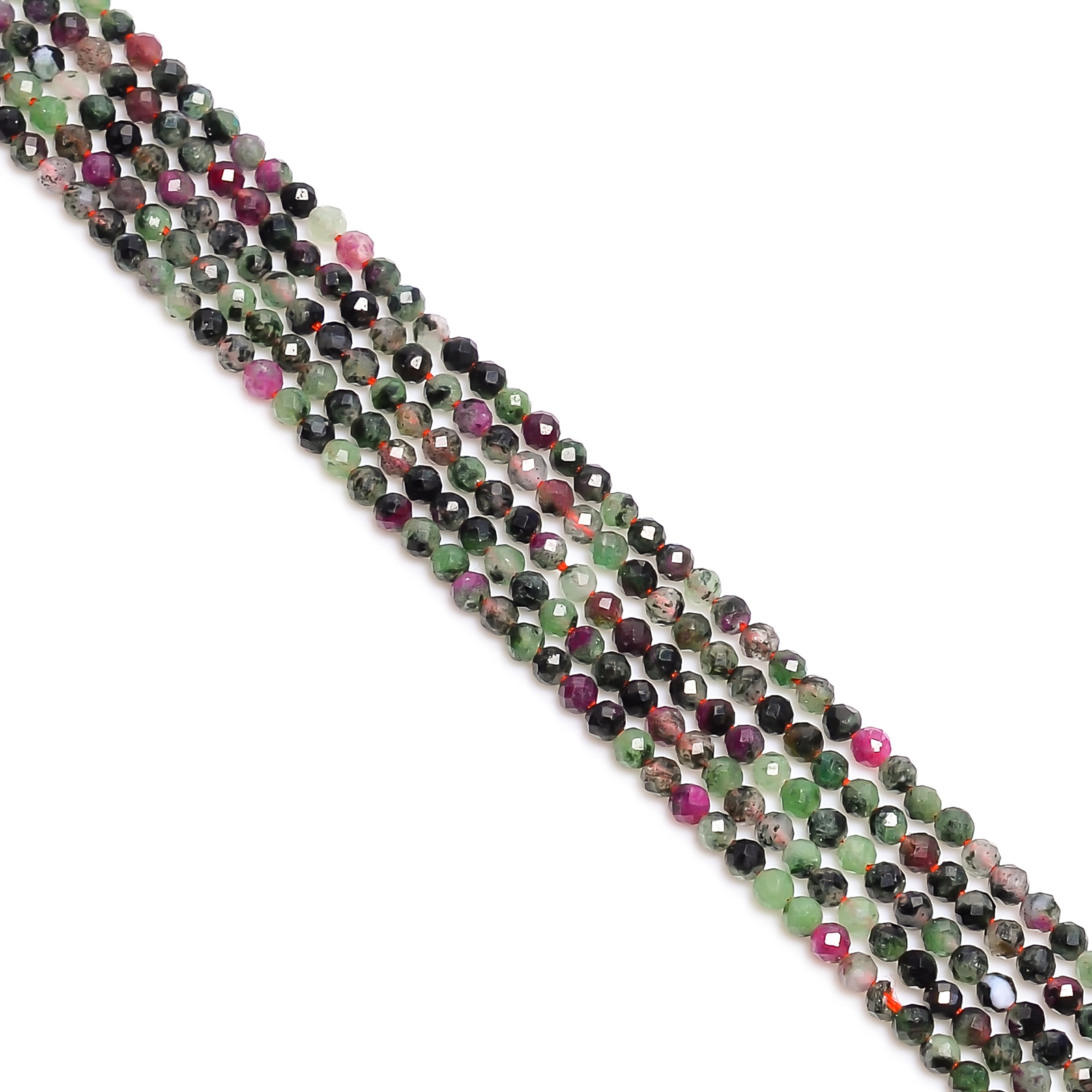 2.5 mm Natural Ruby Zoisite Faceted Round Rondelle Beads Jewelry 12″ Strand