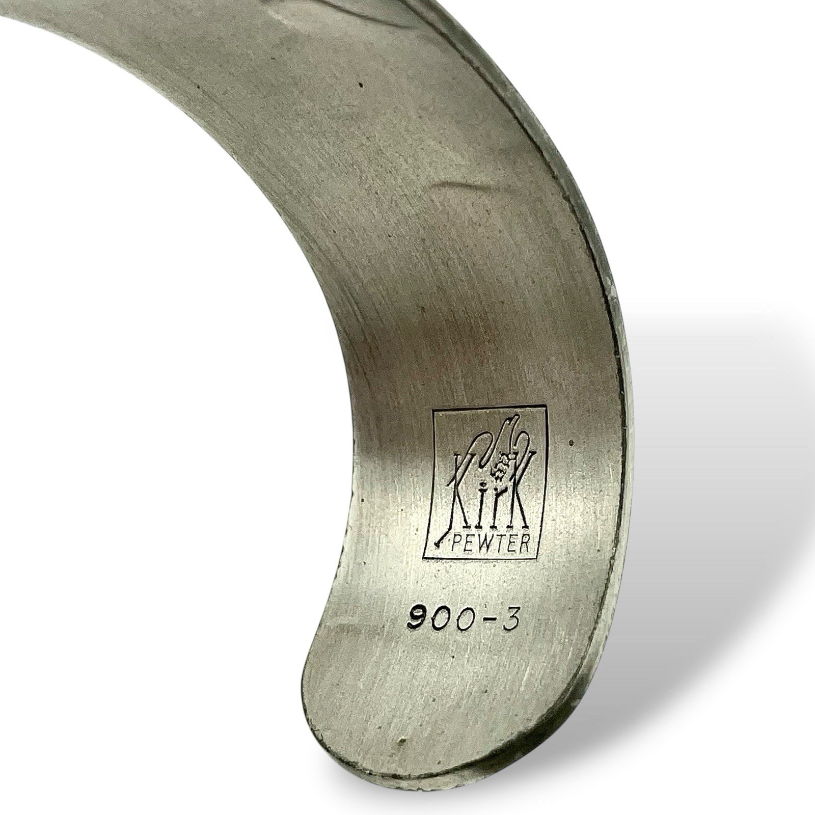 Vintage Signed Kirk Jonquil Solid Pewter CUFF Bracelet Bolivia EUC