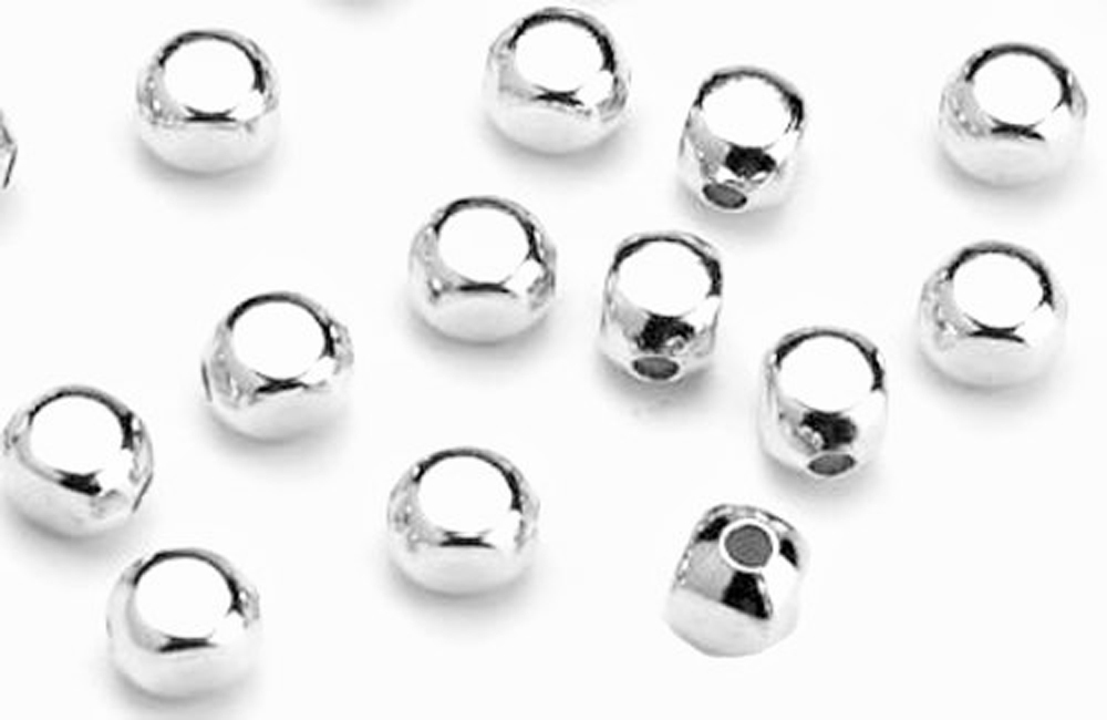 25 Silver Plated Roundish Square Beads 5MM