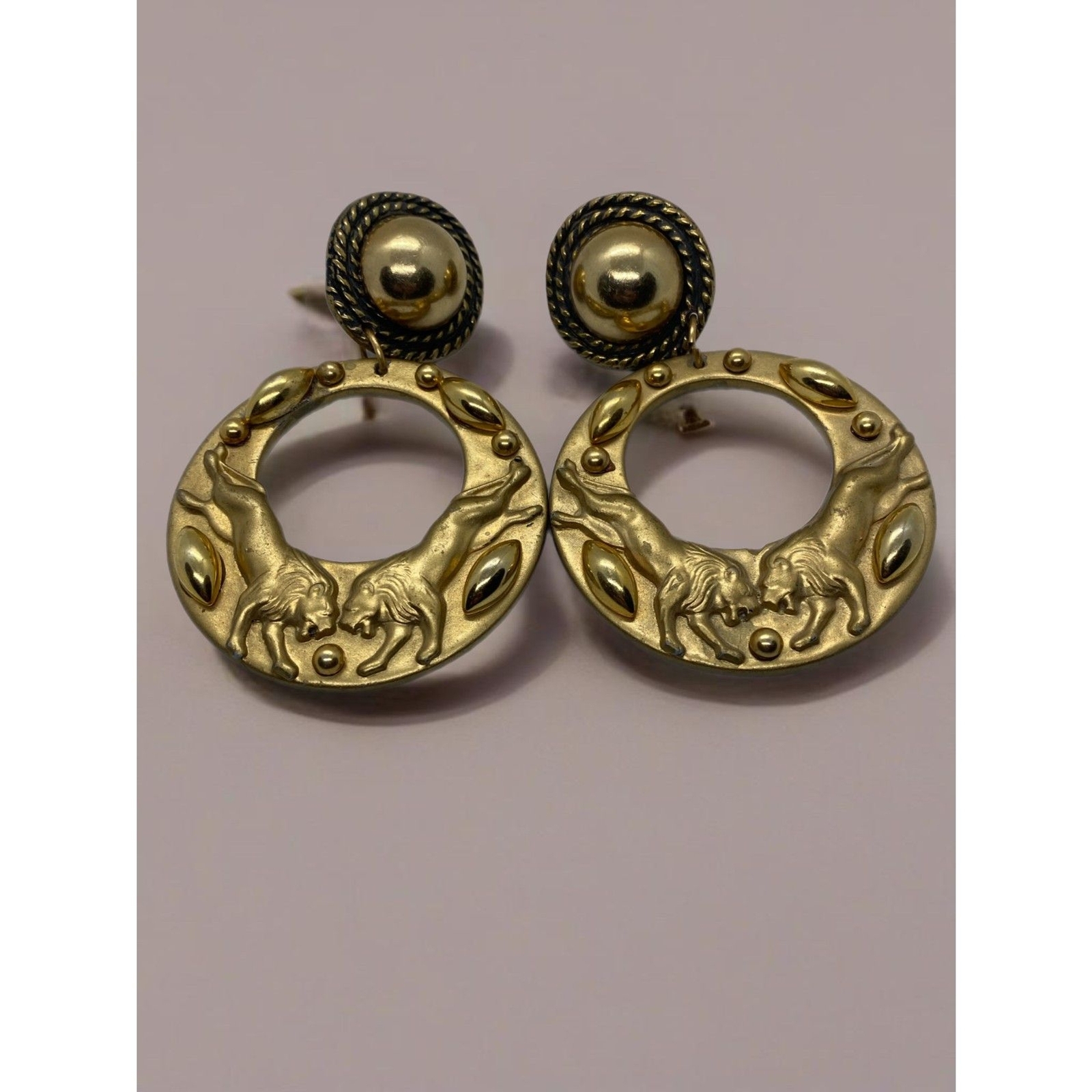 Vintage Jeff Lieb Runway Designer Signed Unique Clip Earrings One of a Kind