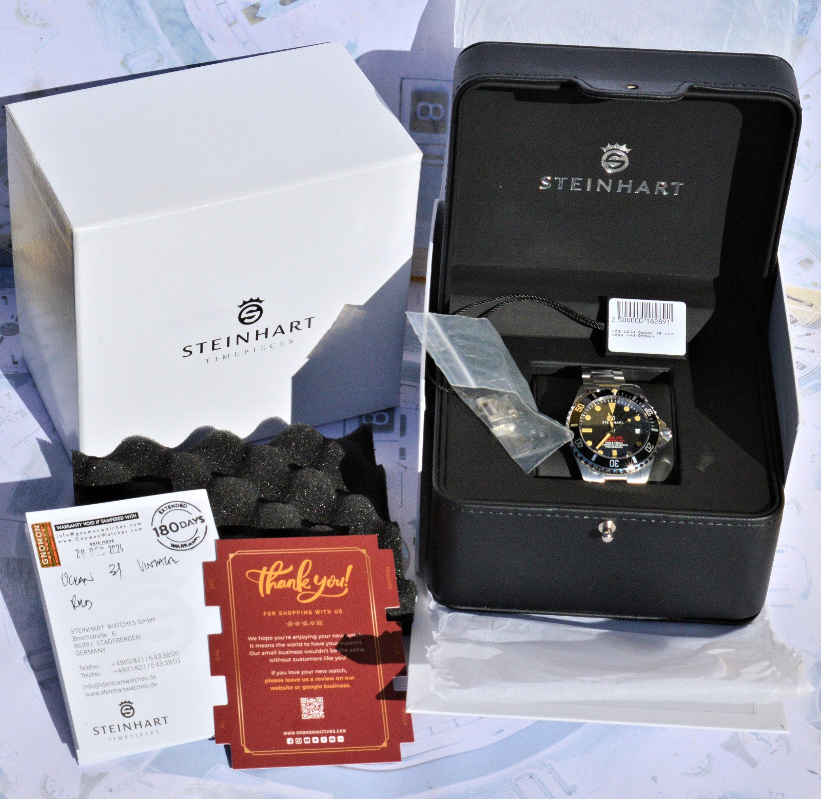 Steinhart Ocean One Red Sub Exclusively Edition For Gnomon Like New Full Set