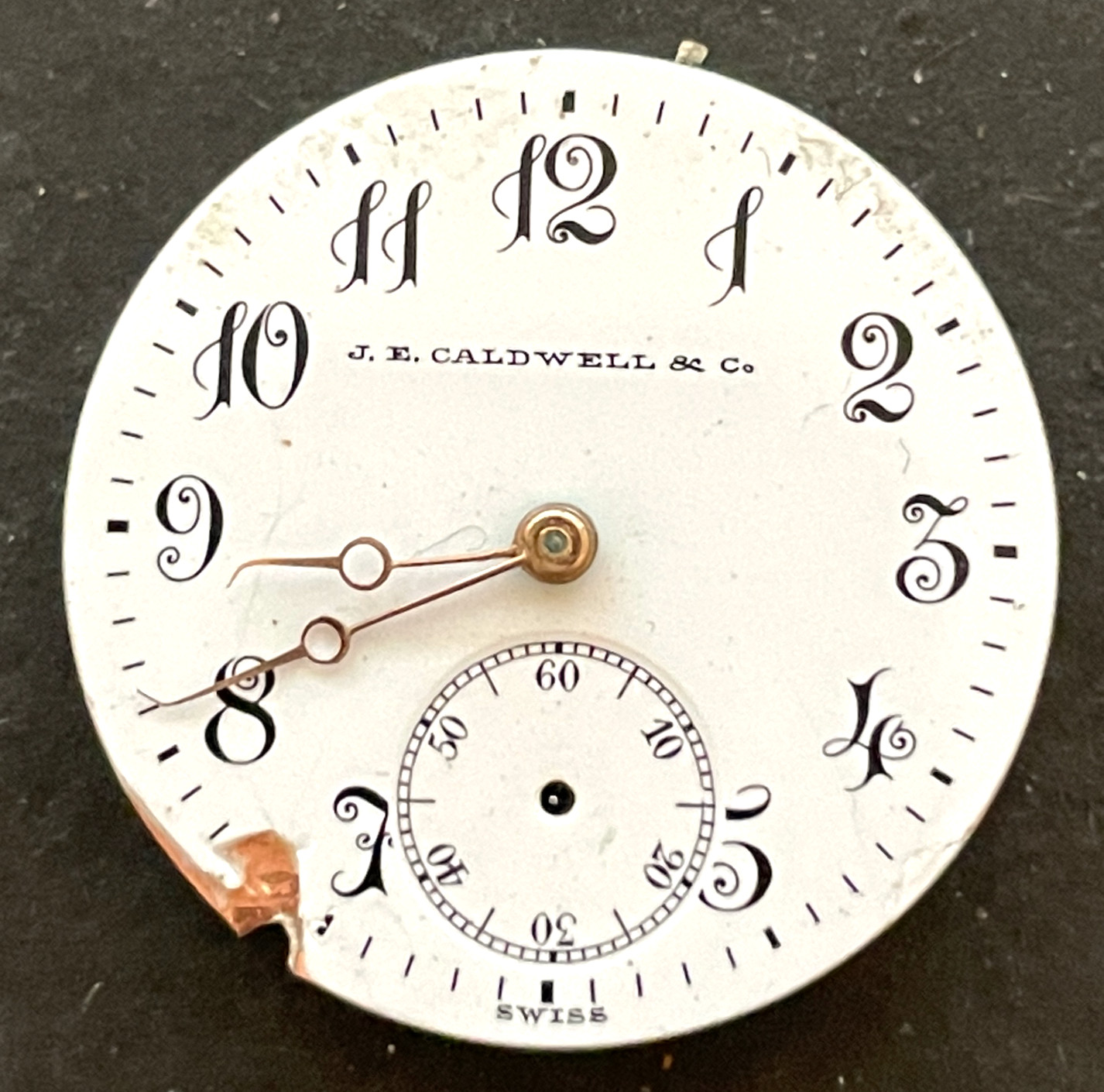 Antique Longines Pocket Watch Movement Parts Good Balance 22.9mm Swiss