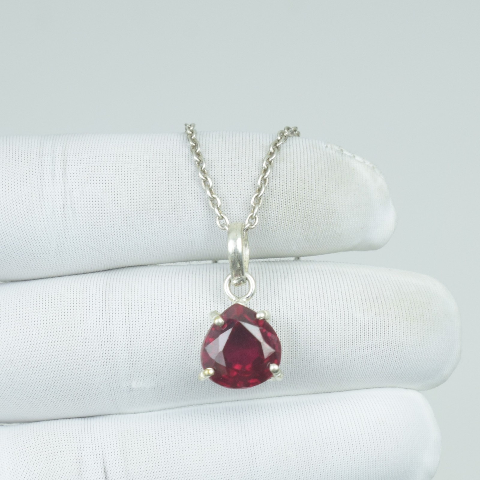 Healing Gift For Wife Garnet Jewelry, Minimalist 925 Sterling Silver Necklace,