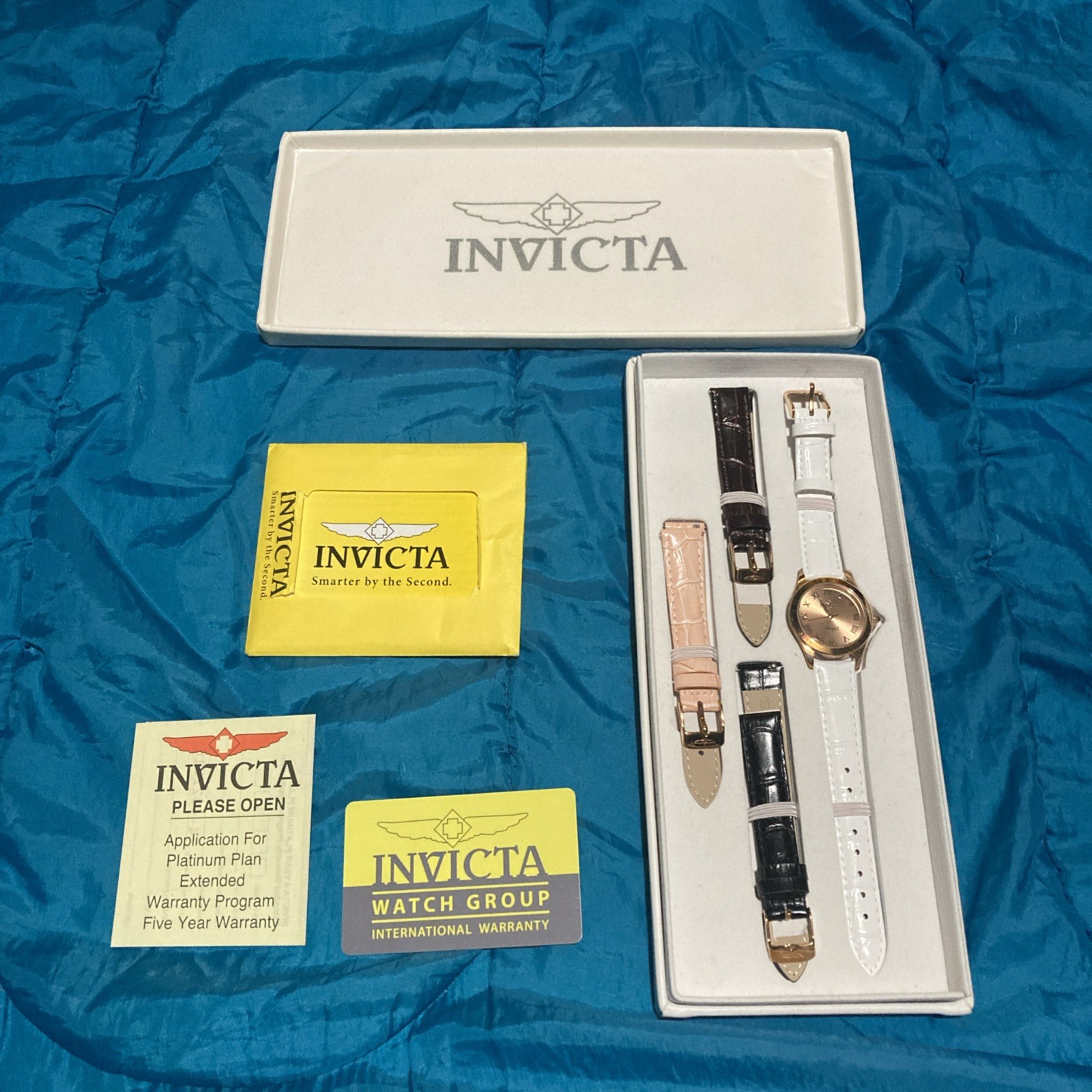 Invicta Angel Watch Model 14806 With Box And Extra Leather Bands