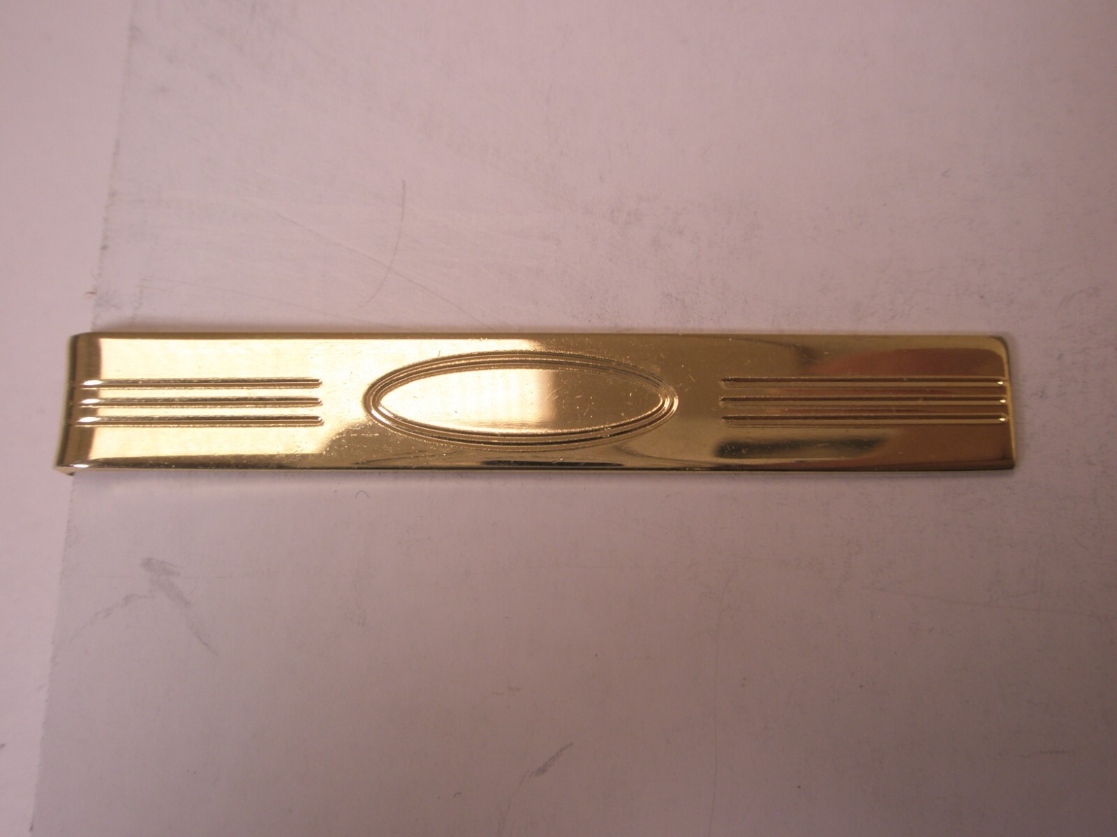 2″ Engrave Ready Simple Plain Design Gold Tone Vintage Tie Bar Clip