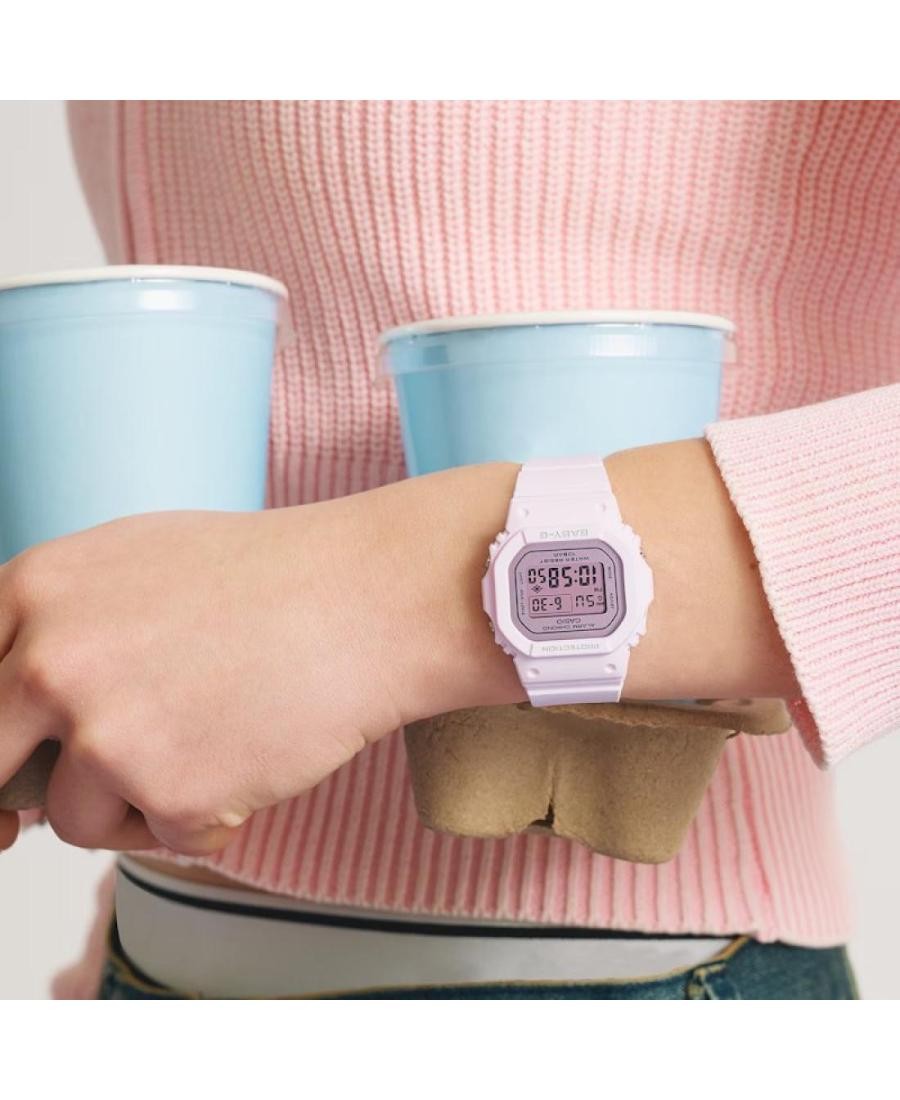 CASIO Child Digital Quartz Casual Watch Classic Dress Pink Dial Waterproof Recta