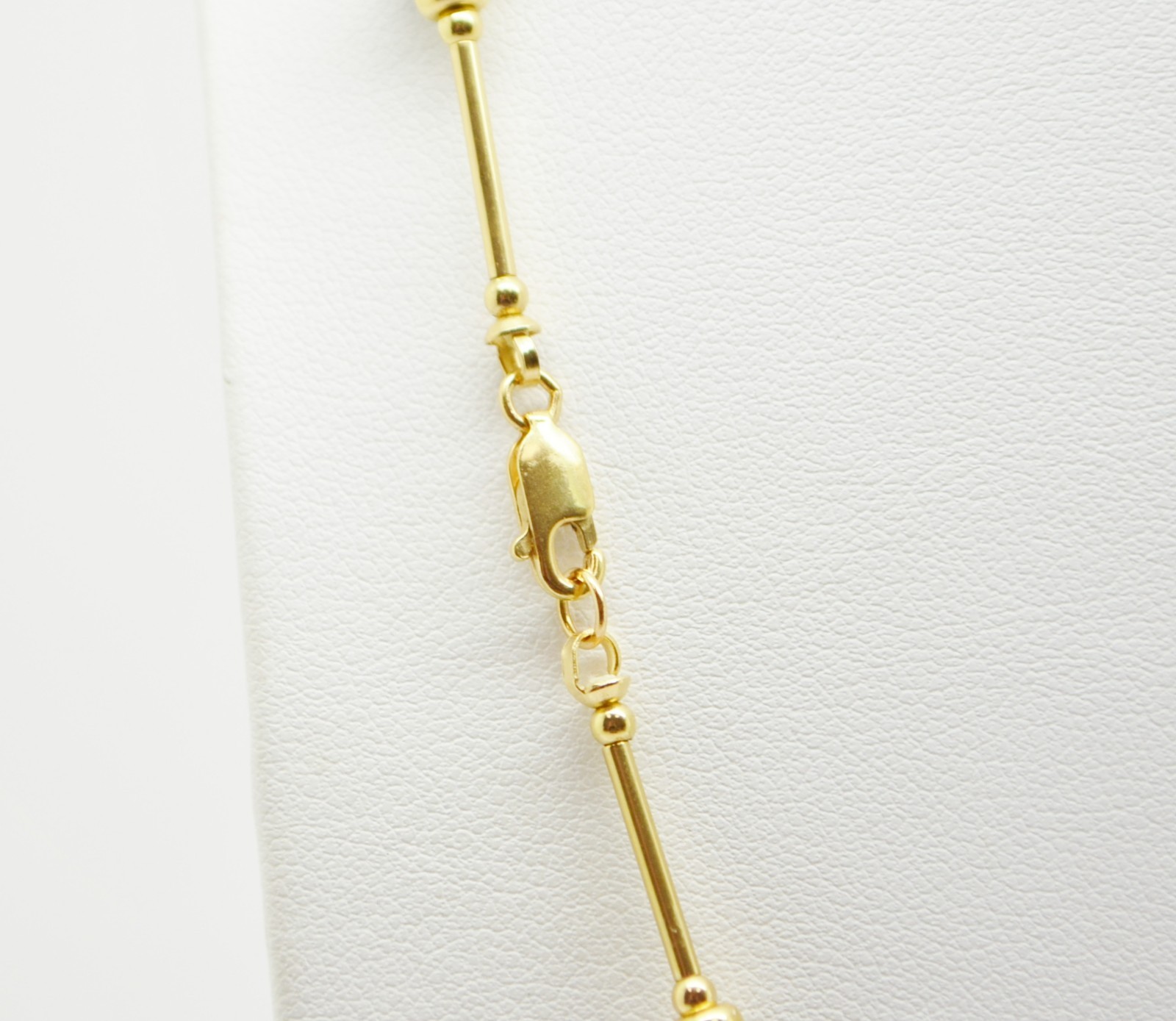14K Yellow Gold Dark Beaded Pattern Necklace 17.0″ #GOLD-4064