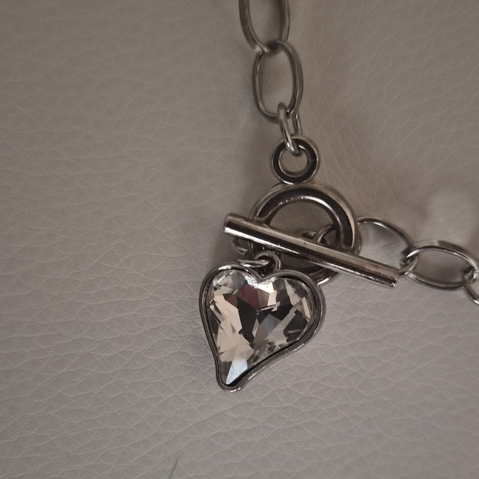 Paparazzi Silver Tone Heart Clear Rhinestone Bracelet & Dangle Earrings Set