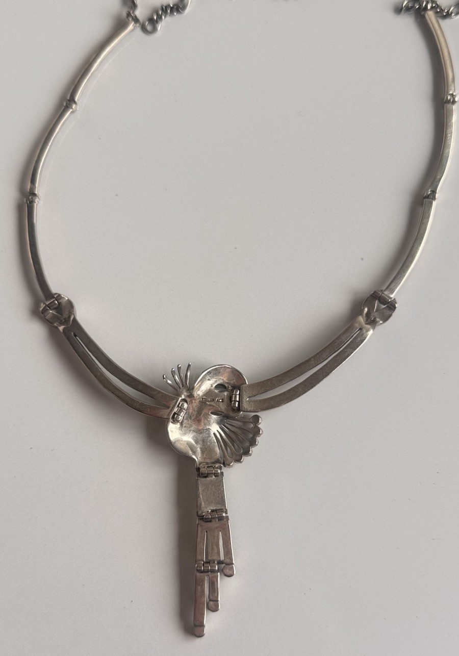 ART DECO ACI 925 STERLING SILVER KNOT NECKLACE MARCASITES #10