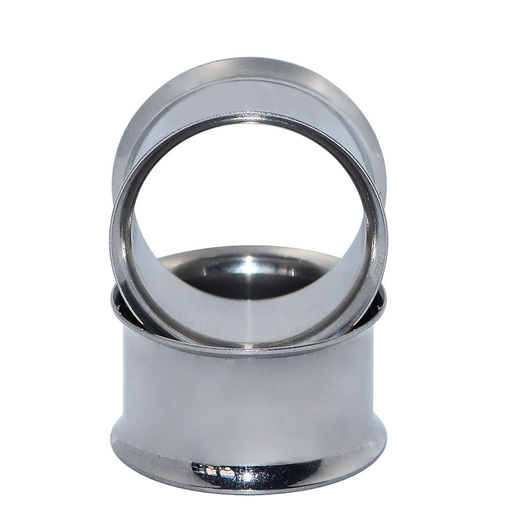 Pair Ear Tunnel Plug Stainless Steel Hollow Double Flared Expander Piercing