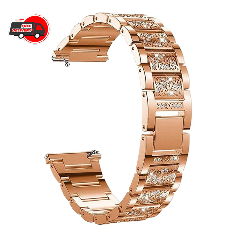 20mm 22mm Bling Diamond Watch Band Quick Release Metal Bracelet Stainless steel