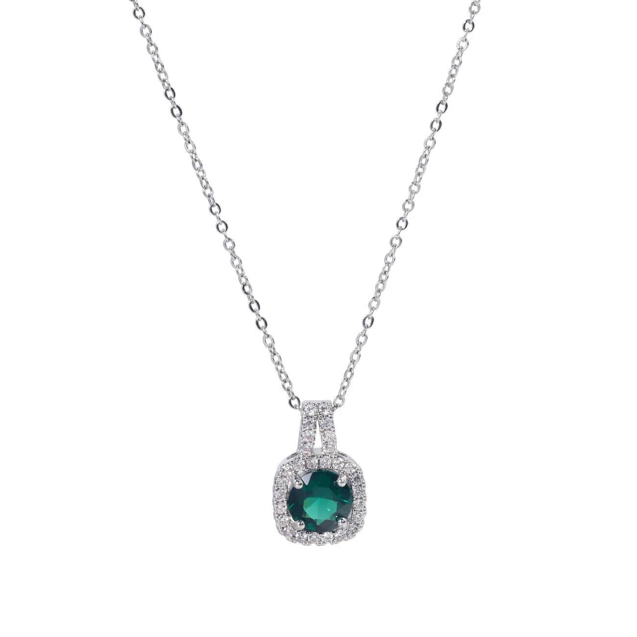 Ring Necklace & Earring Set 14K Yellow Gold Plated Round Lab Created Emerald