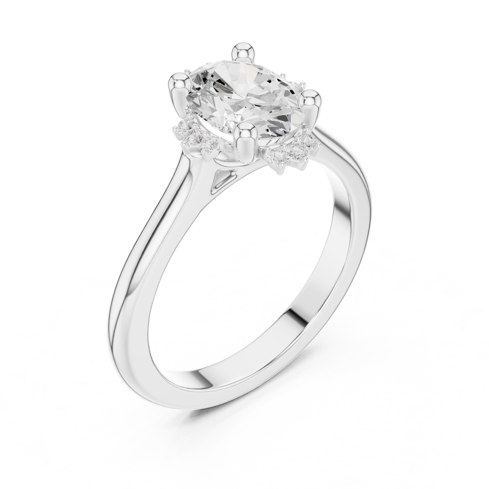 Certified 1.4Ct Oval Cut Lab Grown Diamond Ring Luxury Jewellery 14K Gold Over