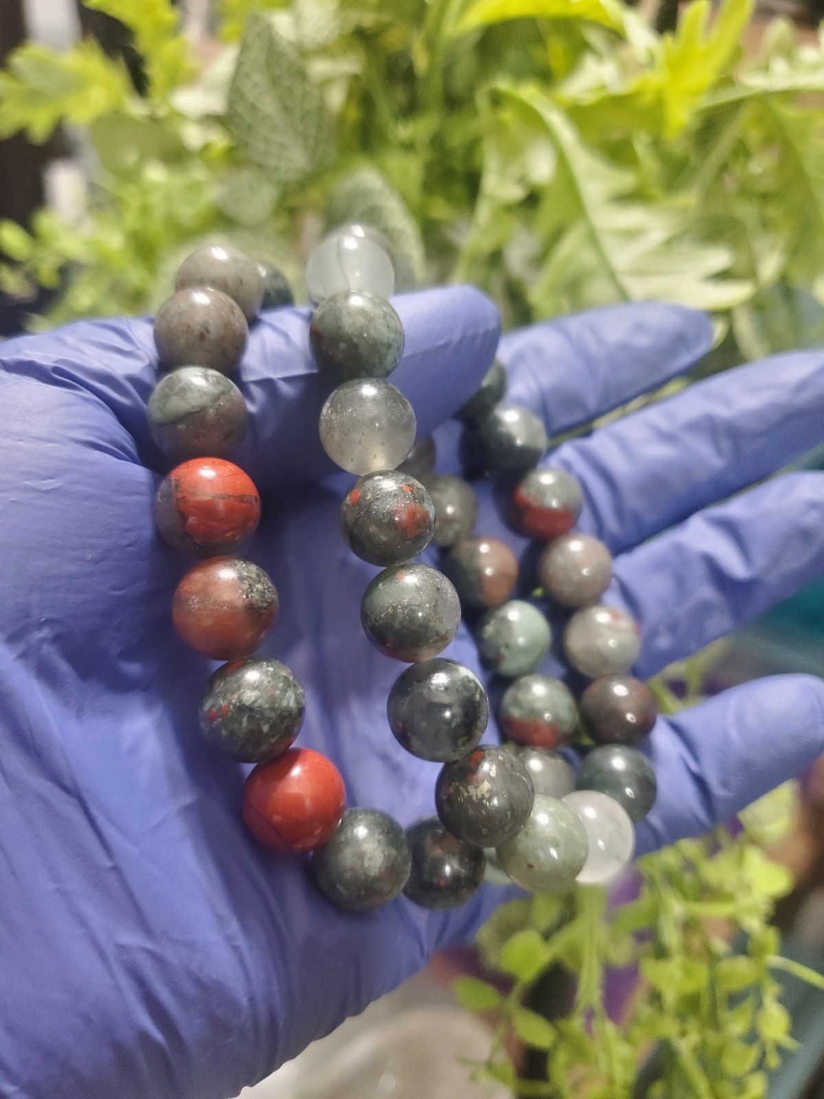 African‎ blood stone 10.8mm Bead bracelet 7″ Wrist Size
