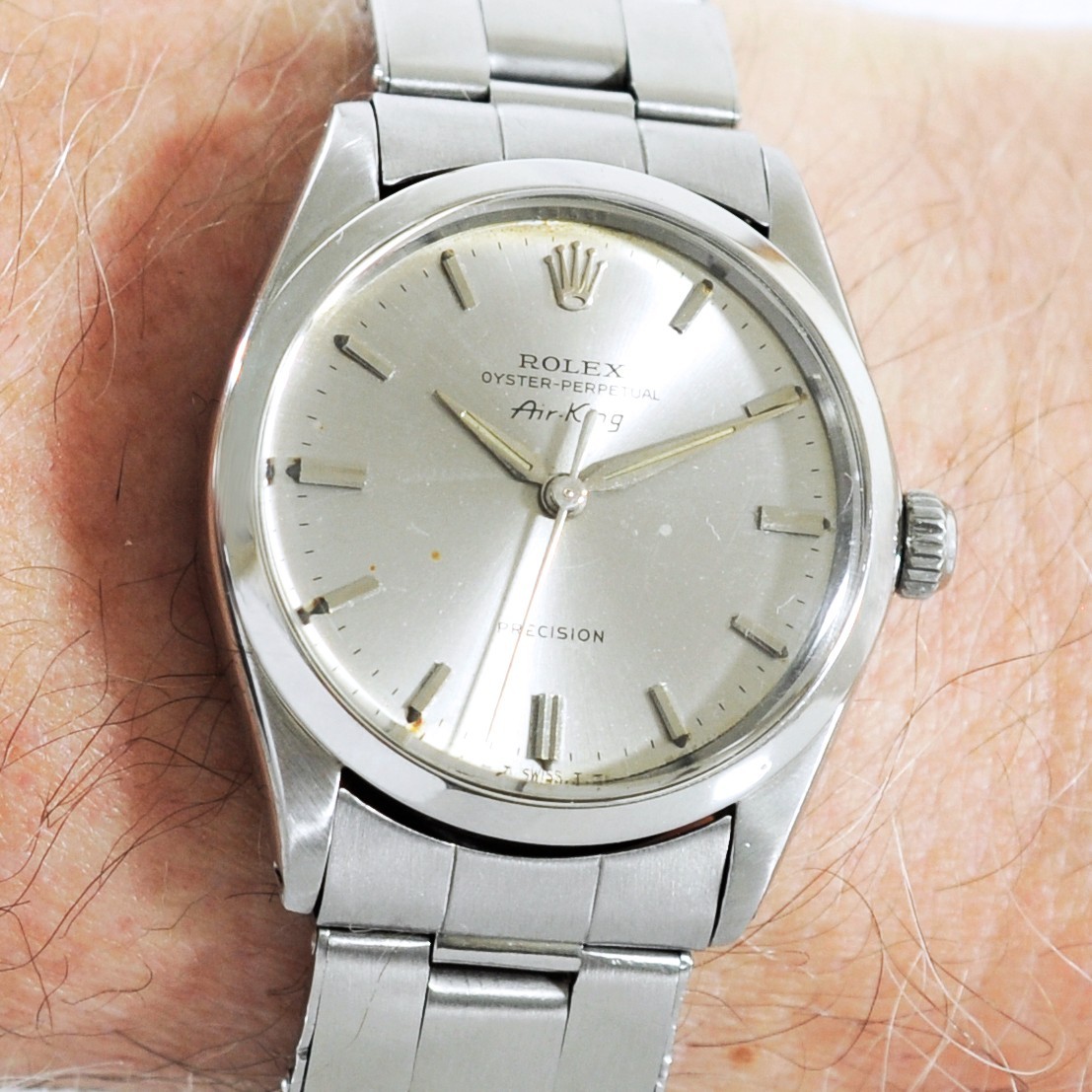 SWISS ROLEX OYSTER PERPETUAL AIR-KING 5500 1002 AUTOMATIC GENTS WATCH BRACELET