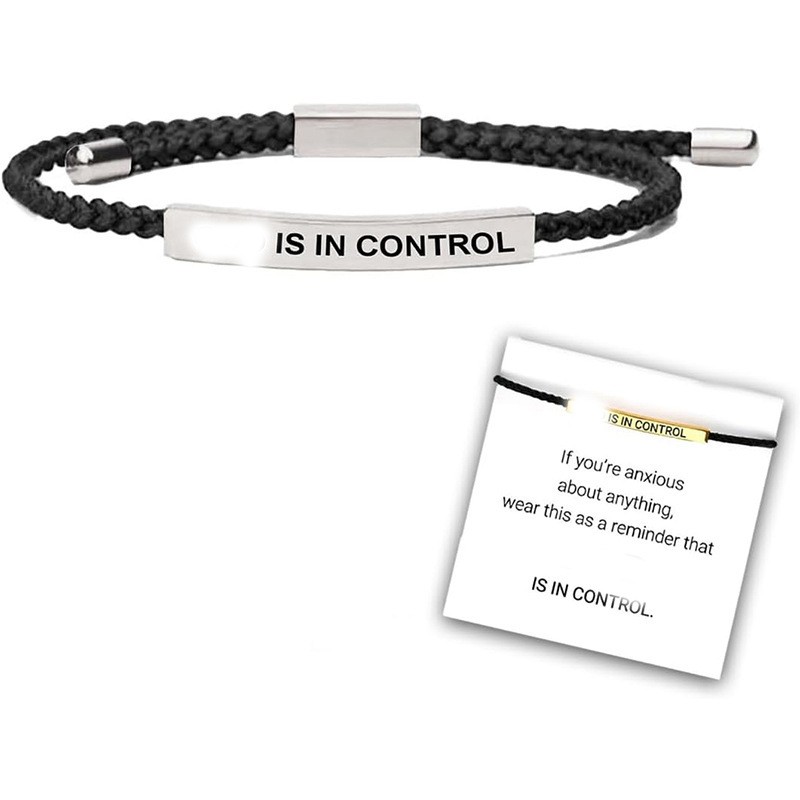 English motivational quote bracelet stainless steel braided wristband gift