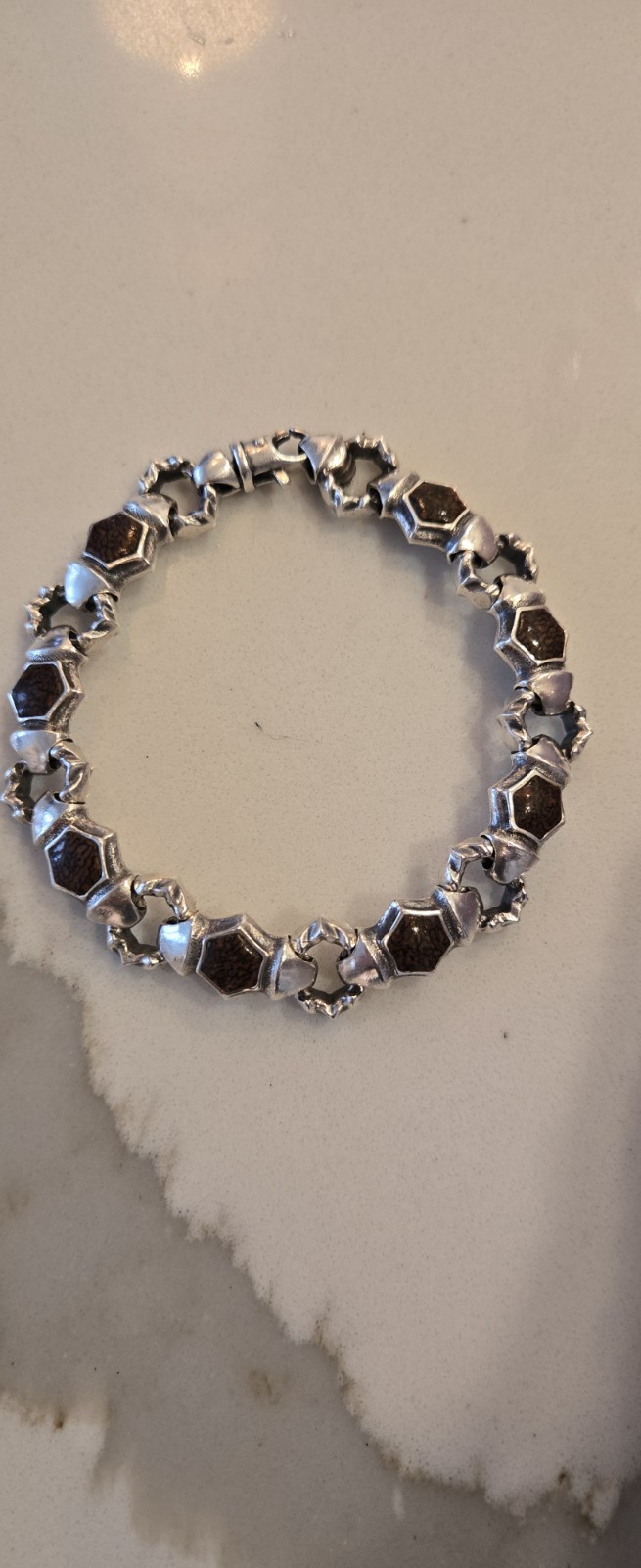 William Henry Dino Quest Bracelet Sterling Silver Dinosaur Bone Mens 8.75″ MINT
