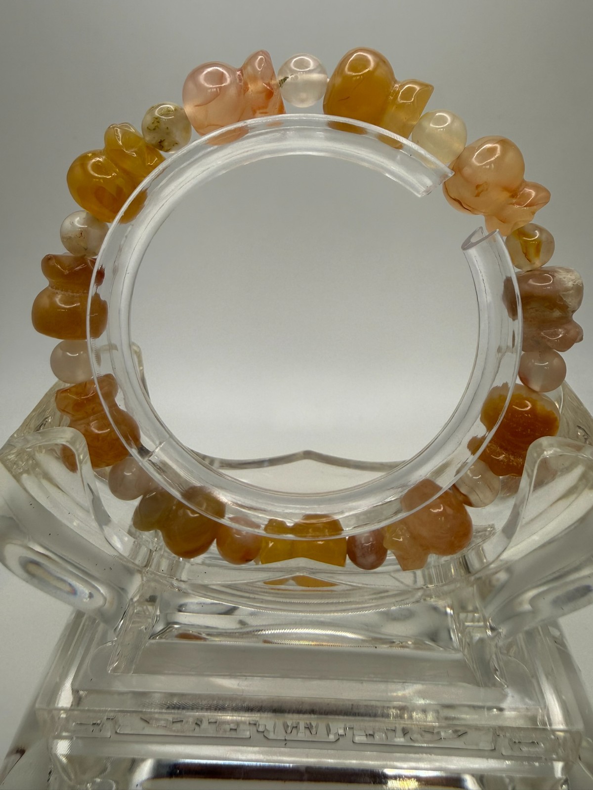 Natural Flower Agate Hulu Carving – 10mm – A5-0559