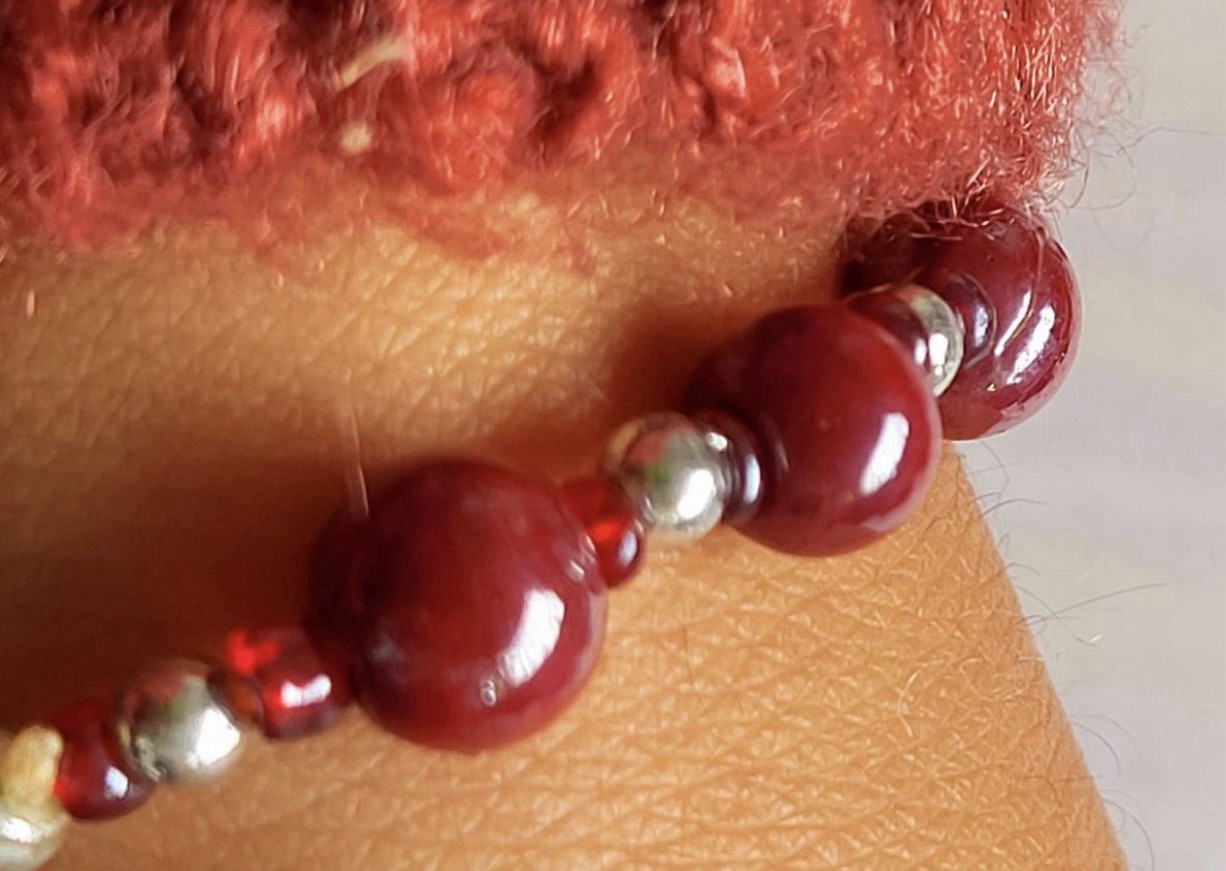 Authentic vintage Zanana burgundy bracelets silver plated