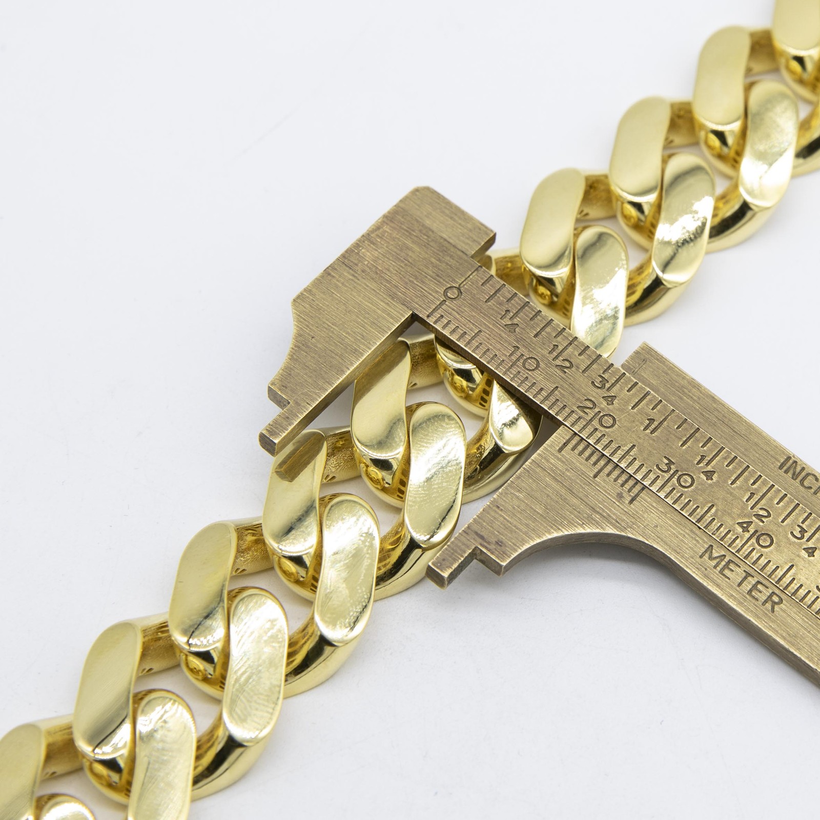 20mm Miami Cuban Royal Link Plain Box Clasp Bracelet Real 10K Yellow Gold
