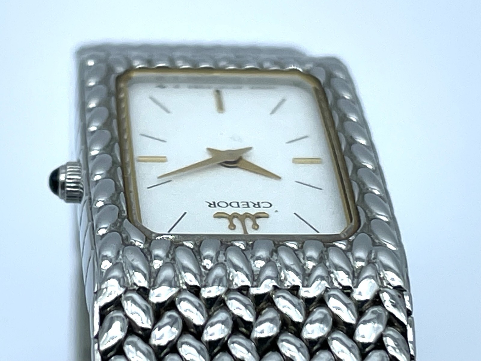 Near MINT Vintage SEIKO Credor Integral Quartz Ladies Watch White Dial 2F70-5341