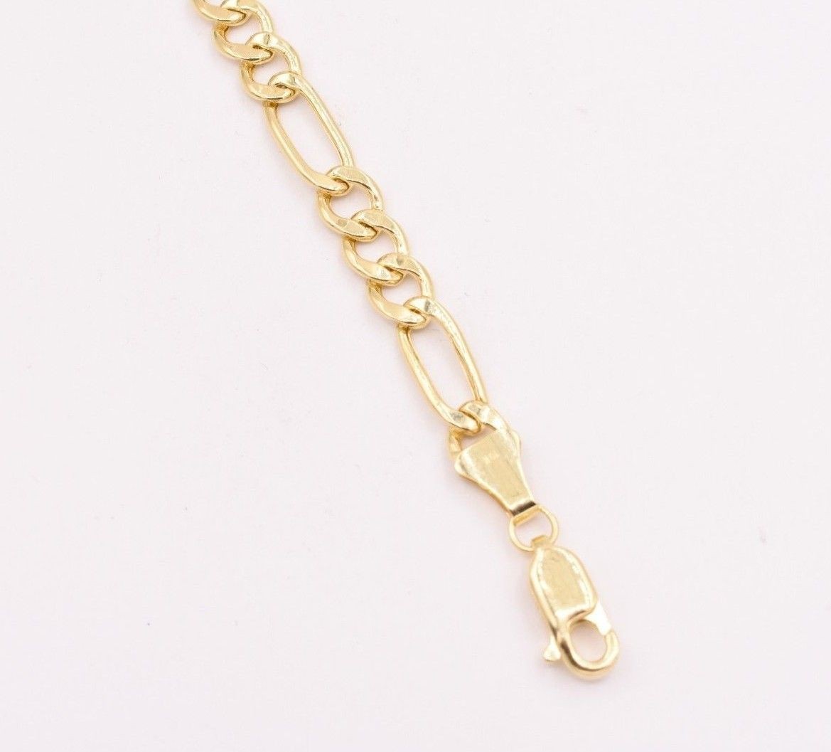 6mm Royal Figaro Link Bracelet Real Genuine 10K Yellow Gold ALL SIZES