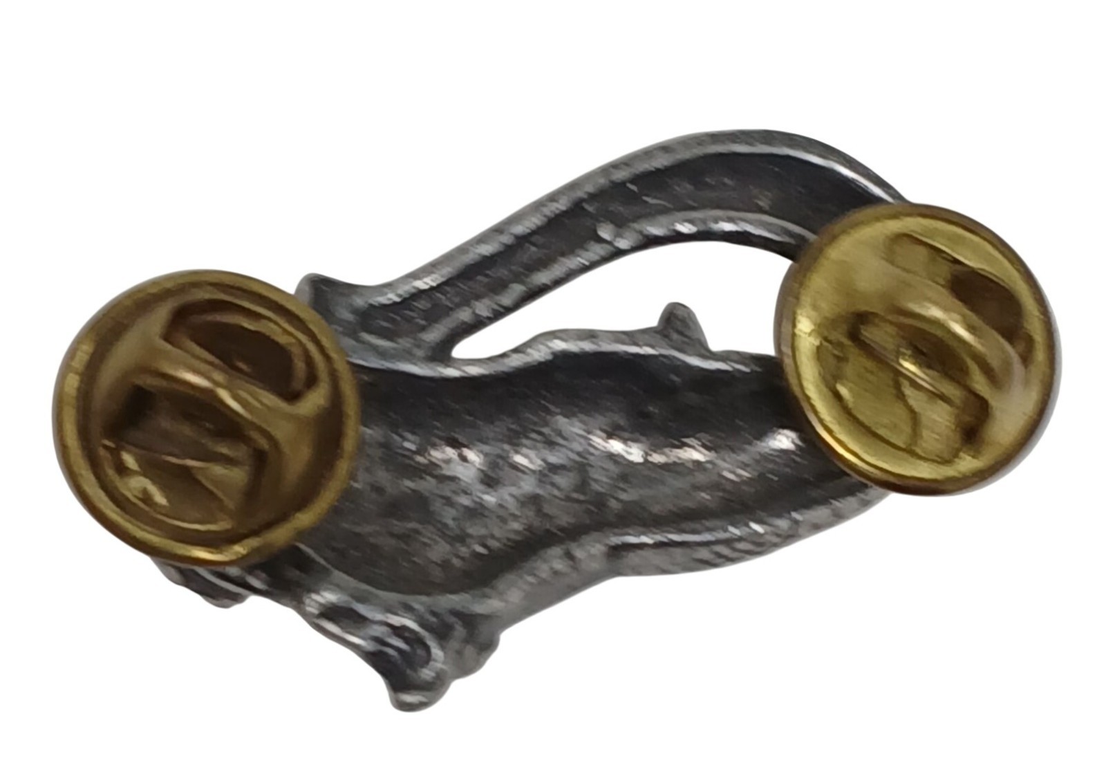 VTG Pewter Mermaid Lapel Hat Pin Dual Brass Clutch Backs 1.5″ Mythical Ocean #G2